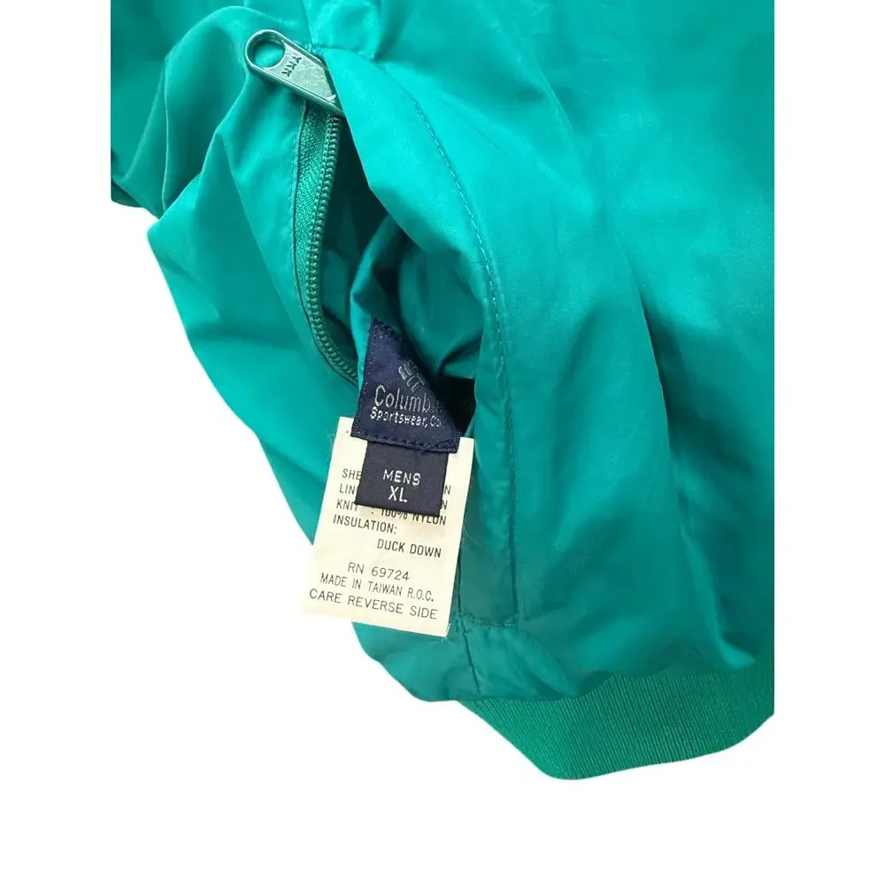 Vintage Columbia Reversible Duck Down Puffer Jacket Teal Red